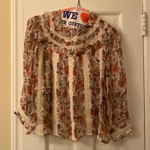 Anthropologie Feather Bone Elena Floral Blouse